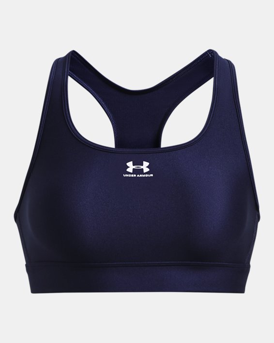 Women's HeatGear® Mid Padless Sports Bra, Blue, pdpMainDesktop image number 10